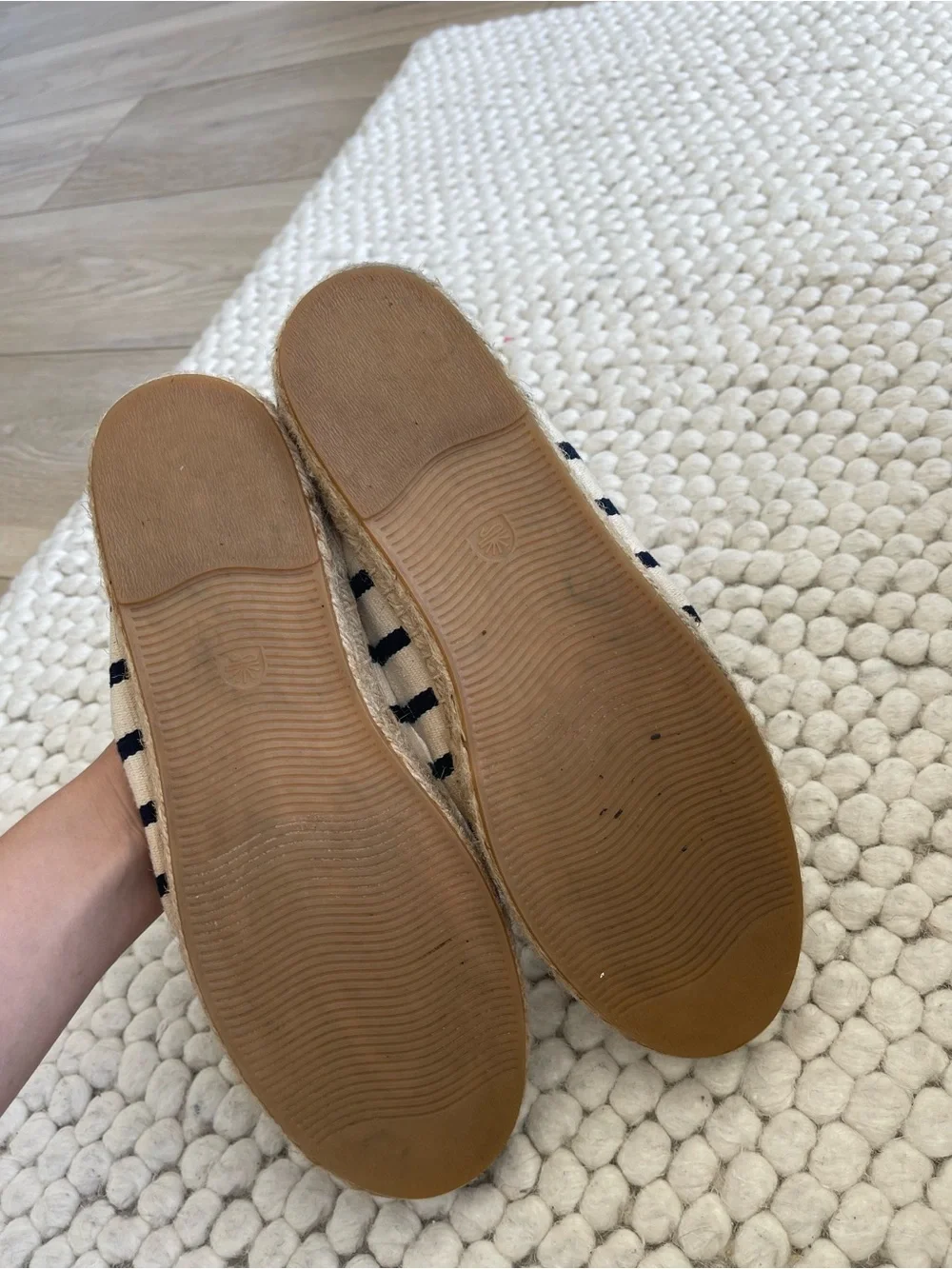 SOLUDOS Striped Canvas Espadrilles - Navy and Cream